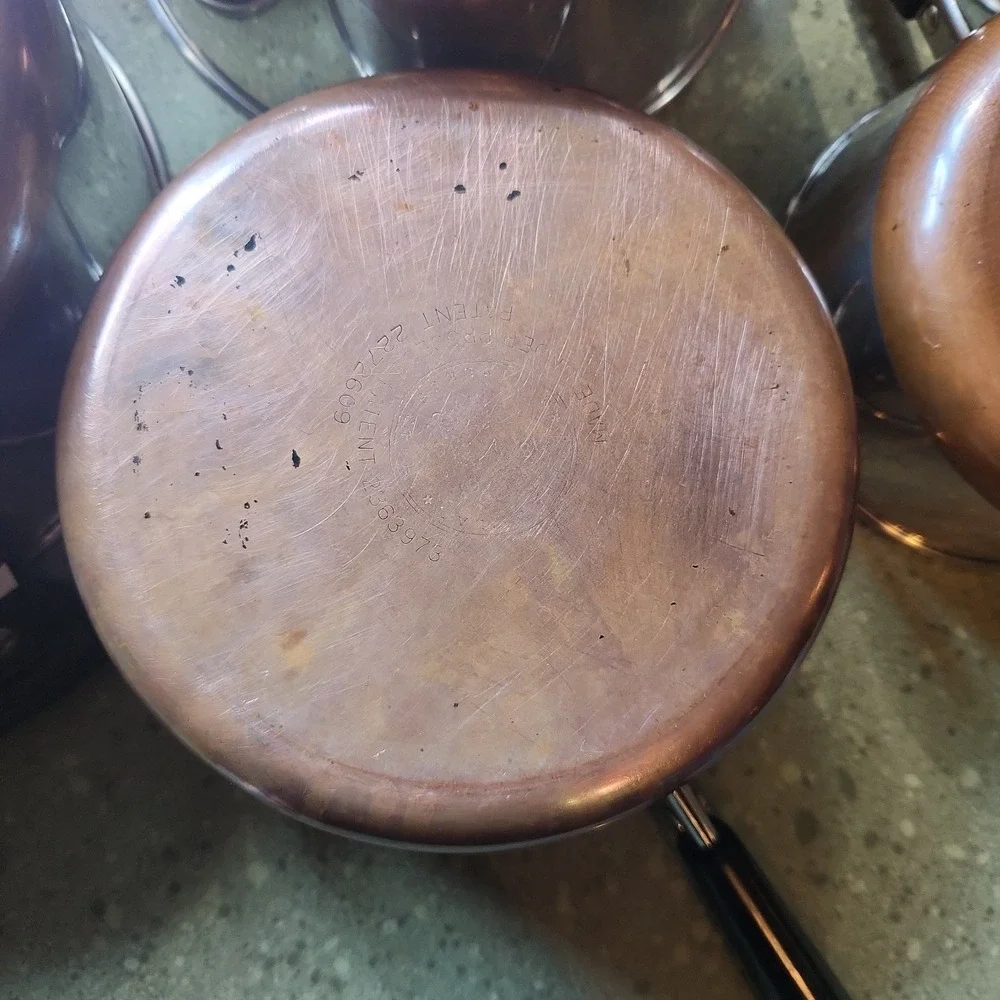 VTG Revere Ware Copper Bottom Pots Set, 11 Piece